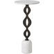 Ila 24 X 12 inch White Marble and Dark Bronze Drink Table