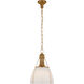 Chapman & Myers Prestwick 1 Light 14 inch Antique-Burnished Brass Pendant Ceiling Light in White Glass