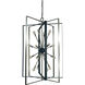 Interstellar 16 Light 33 inch Brushed Nickel with Matte Black Accents Foyer Chandelier Ceiling Light