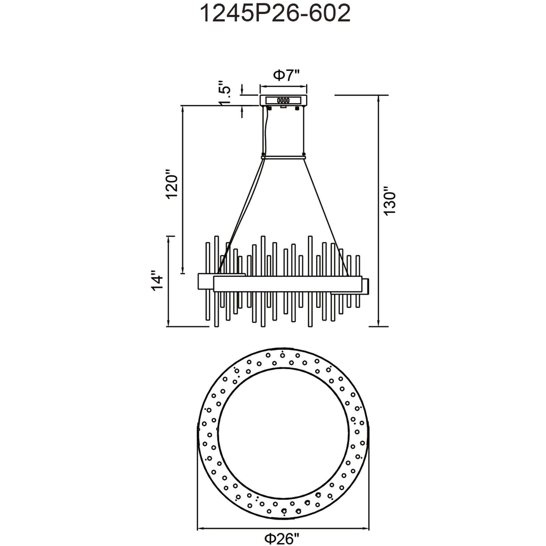 Millipede LED 26 inch Satin Gold Chandelier Ceiling Light