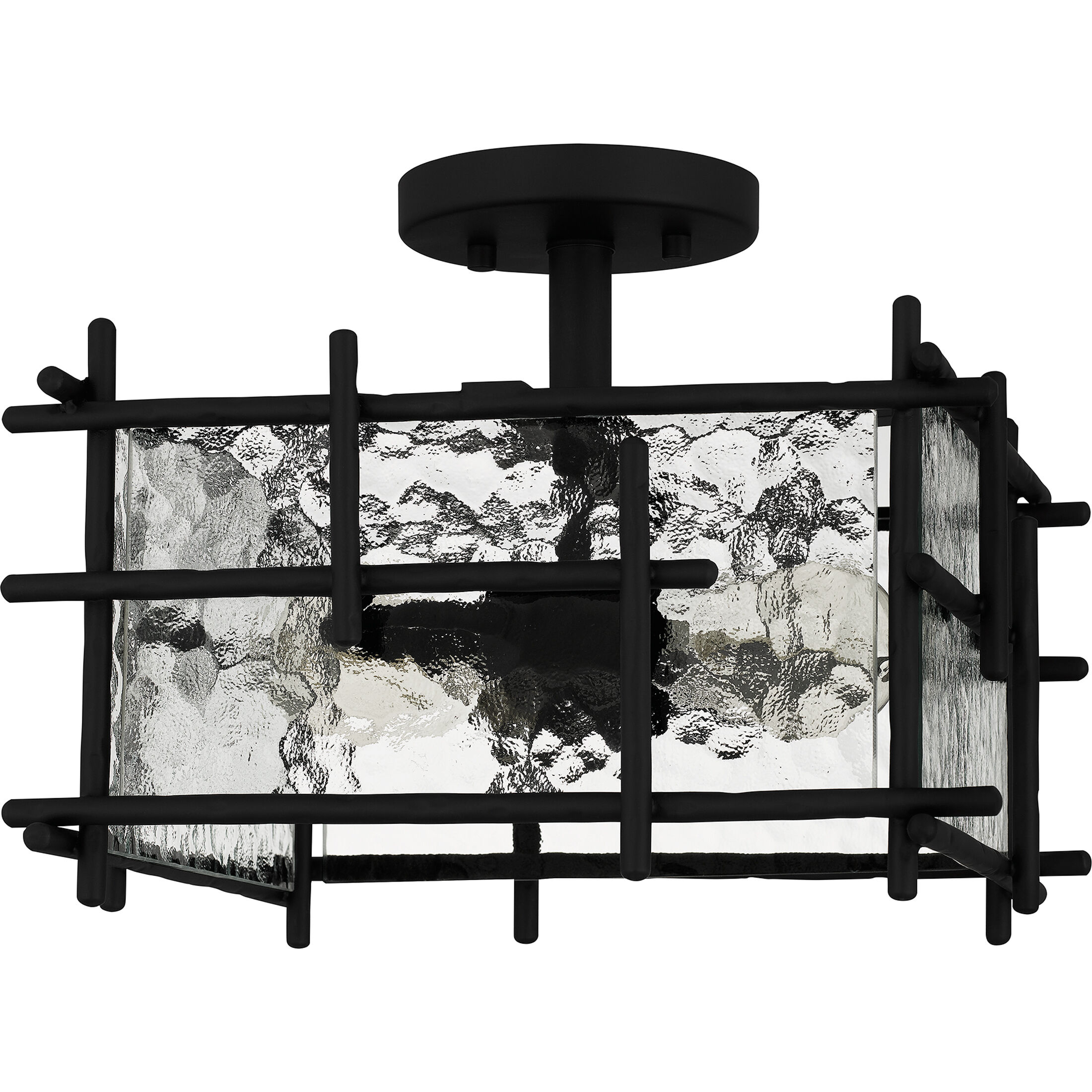 Daphne 2 Light 13 inch Matte Black Semi-Flush Mount Ceiling Light