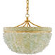 Bayou 3 Light 19 inch Contemporary Gold Leaf/Seaglass Chandelier Ceiling Light