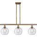 Ballston Athens LED 36 inch Brushed Brass Island Light Ceiling Light in Seedy Glass, Ballston