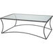 Kai 50 X 32 inch Black Forged Iron w/ Clear Tempered Glass Top Coffee Table