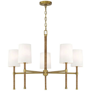 Hampton 5 Light 26 inch Aged Brass Chandelier Ceiling Light