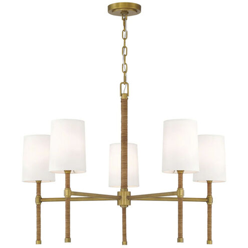 Hampton 5 Light 26 inch Aged Brass Chandelier Ceiling Light