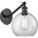 Ballston Athens LED 8 inch Matte Black Sconce Wall Light in Clear Glass