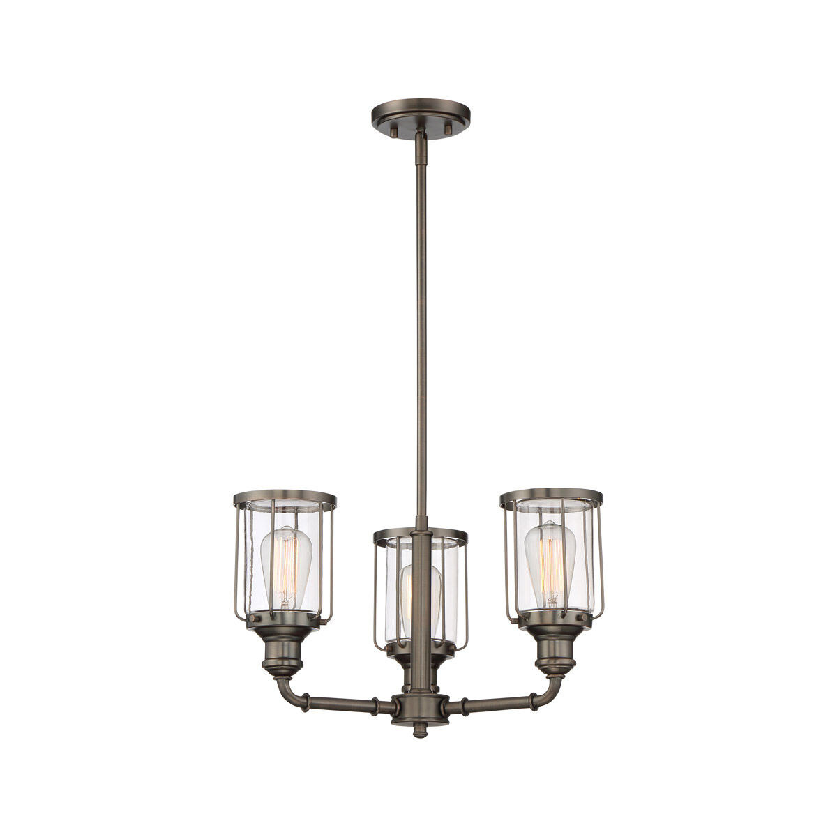 Anson 3 Light 20 inch Satin Copper Bronze Chandelier Ceiling Light