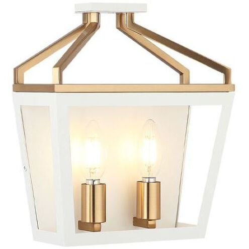 Mavonshire Wall Sconce Wall Light in White and Aged Gold Brass