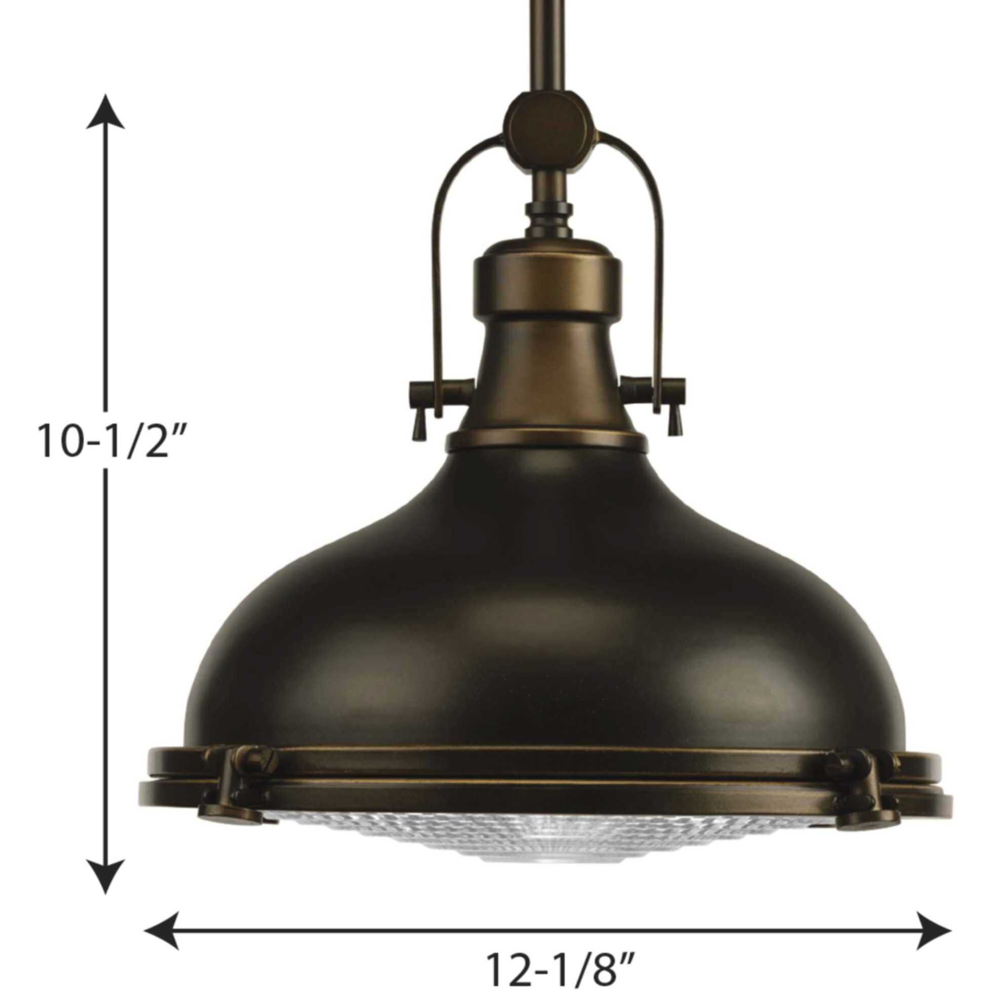 Fresnel Lens LED Oil Rubbed Bronze Pendant Ceiling Light, Progress LED