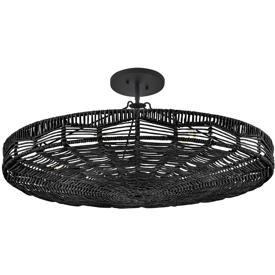 Ophelia 6 Light 30 inch Black Foyer Light Ceiling Light