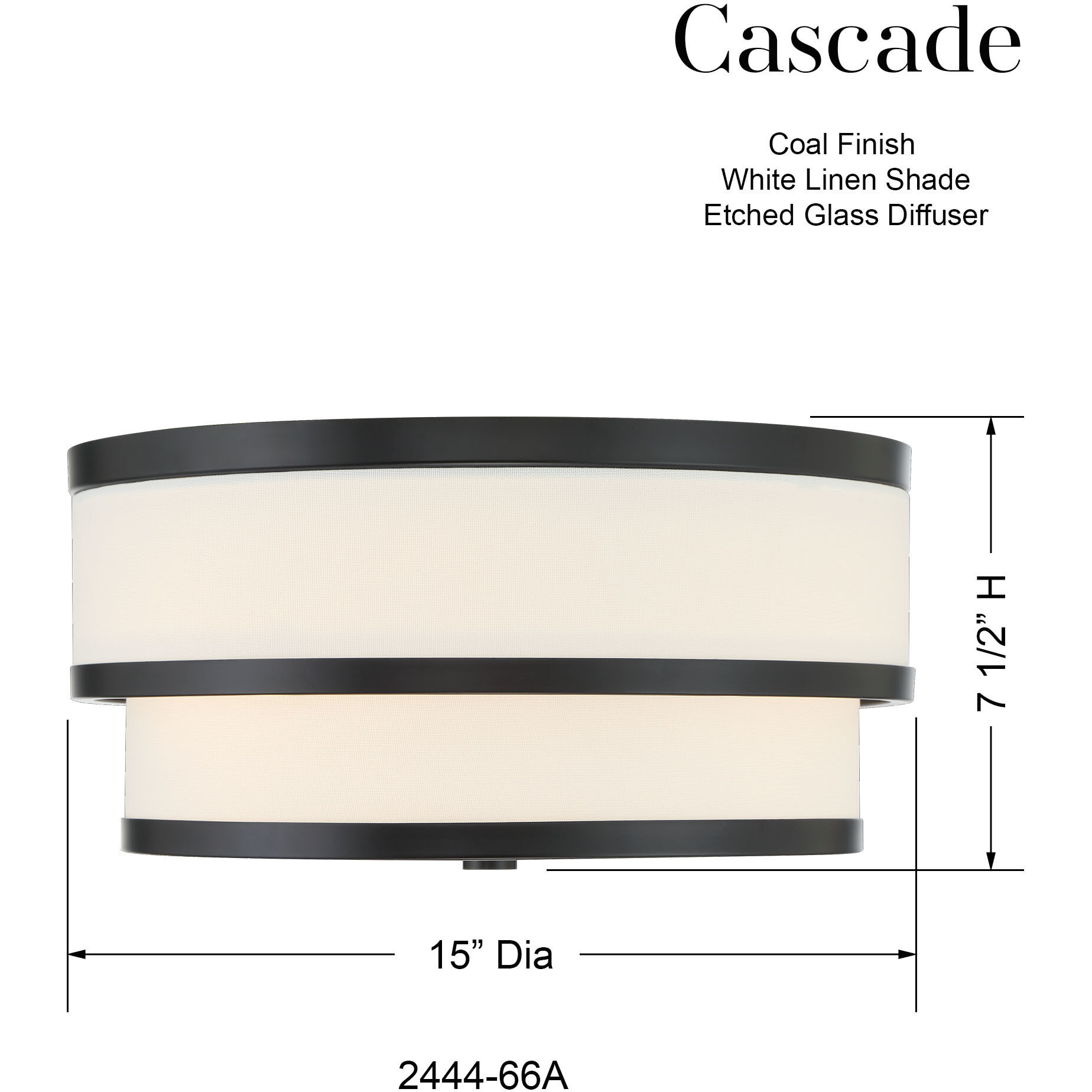 Cascade 3 Light Coal Flush Mount Ceiling Light