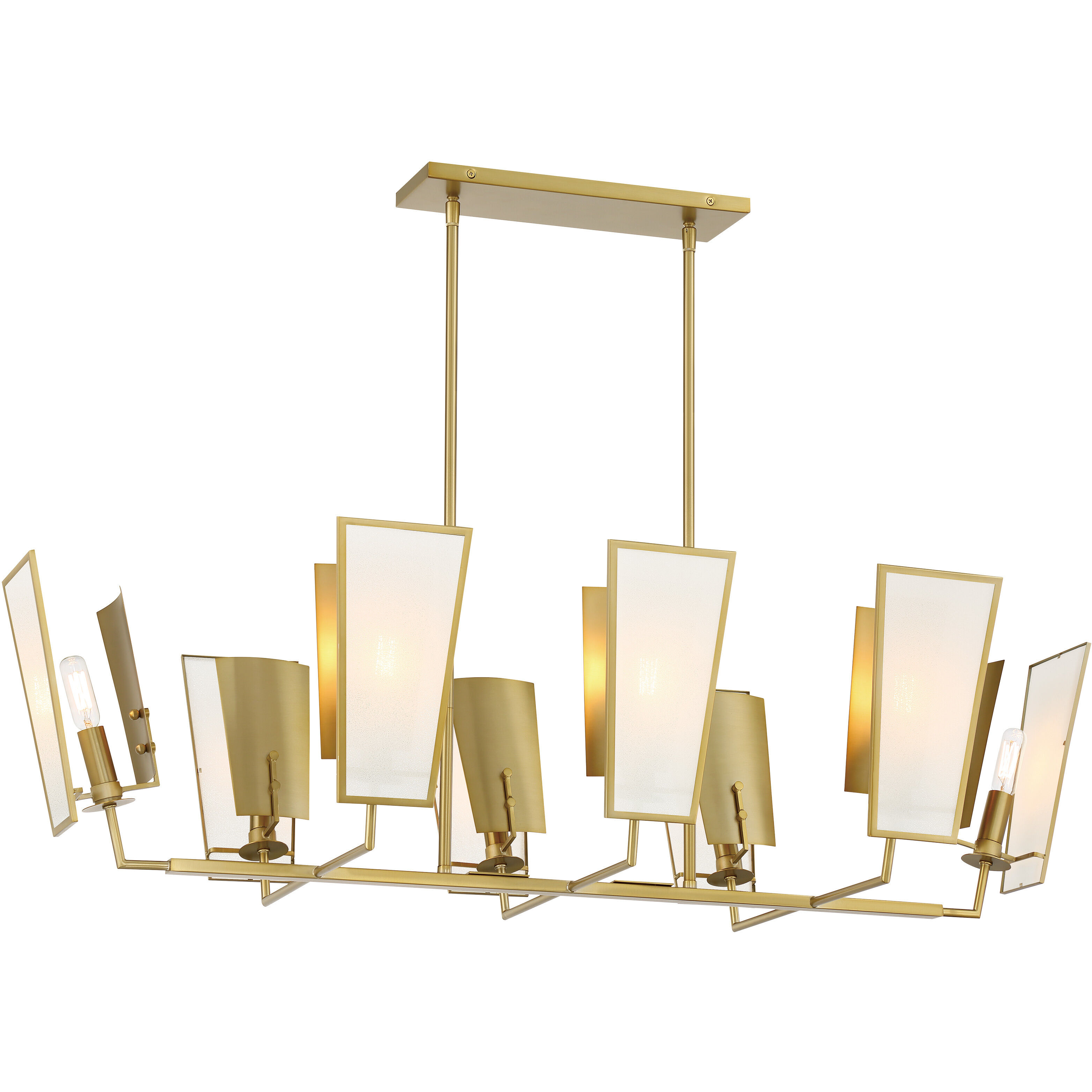 Ricochet 8 Light 44 inch Soft Brass Island Light Ceiling Light