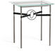 Equus 25.1 X 22 inch Natural Iron and Dark Smoke Side Table in Leather Black, Natural Iron/Dark Smoke
