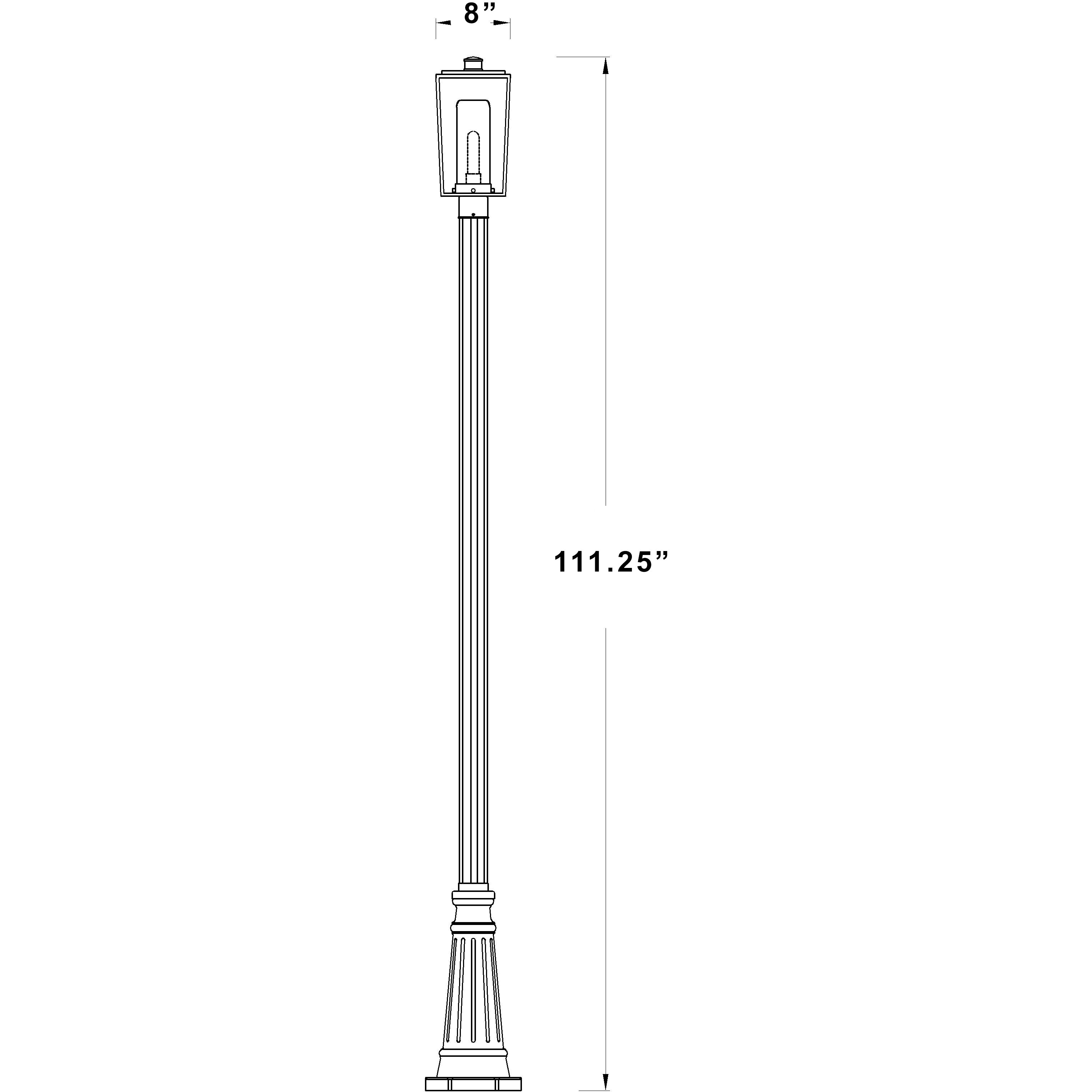 Sheridan 1 Light 111.5 inch Black Outdoor Post Mounted Fixture