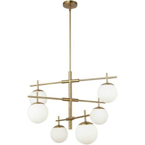 Caelia 6 Light 30 inch Aged Brass Chandelier Ceiling Light