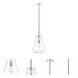Fairfield LED 11.75 inch Polished Nickel Mini Pendant Ceiling Light in Clear Glass