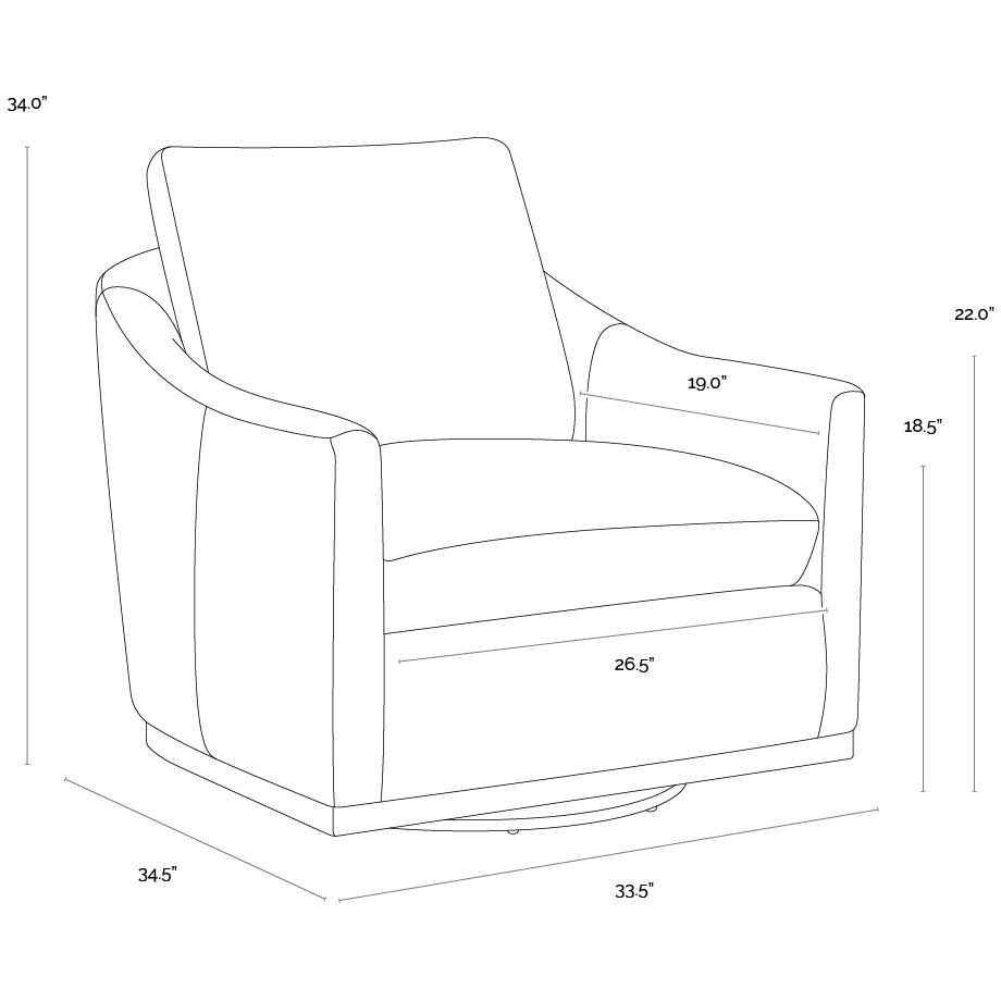 Corbin Effie Linen Swivel Lounge Chair
