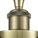 Cone 1 Light 7.75 inch Antique Brass Semi-Flush Mount Ceiling Light in Clear Glass, 9.75