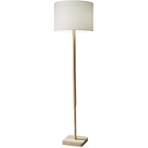 Ellis 150.00 watt Natural Floor Lamp Portable Light in White Textured Linen