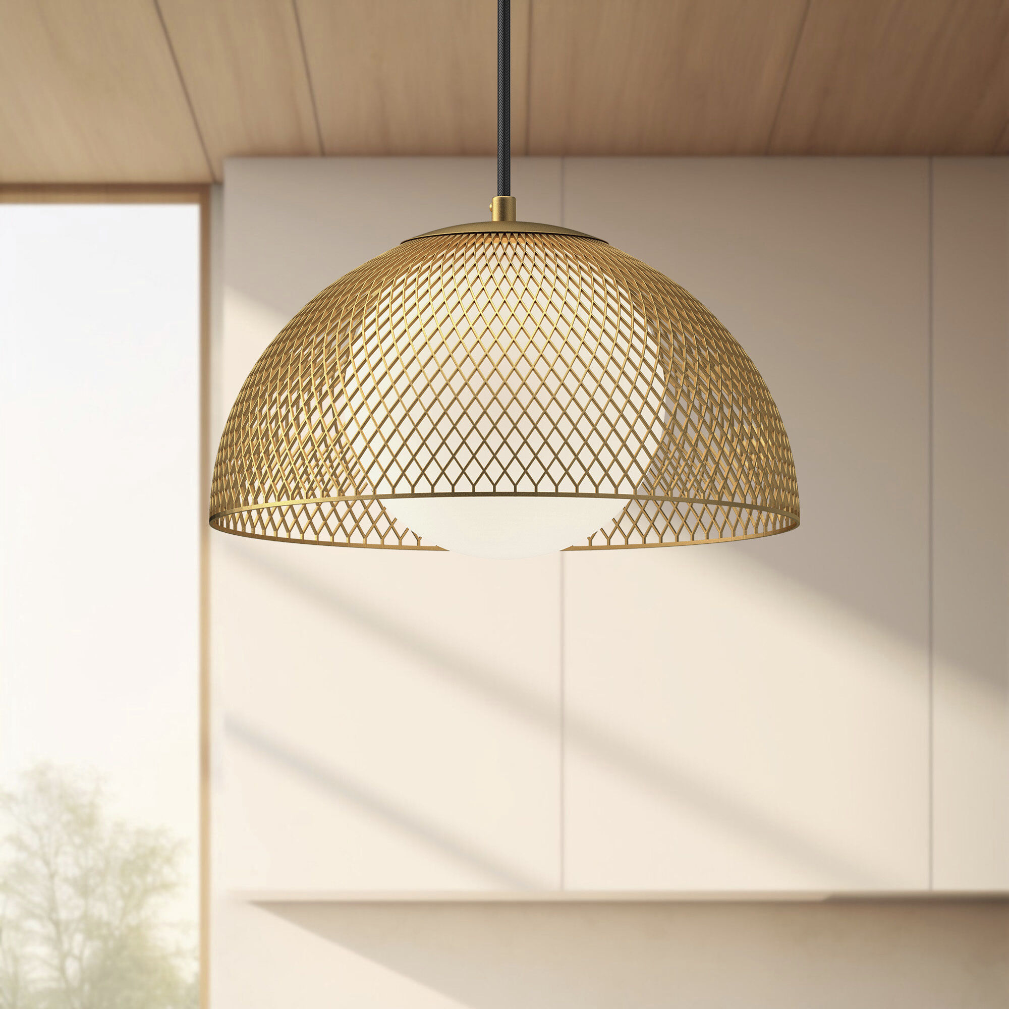 Alora Mood Haven 1 Light 12.63 inch Gold/Opal Matte Glass Pendant Ceiling Light
