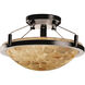 Alabaster Rocks 2 Light 16 inch Brushed Nickel Semi-Flush Bowl Ceiling Light in Incandescent