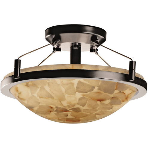 Alabaster Rocks 2 Light 16 inch Brushed Nickel Semi-Flush Bowl Ceiling Light in Incandescent