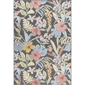 Lakeside 83.86 X 62.99 inch Charcoal/Mustard/Olive/Blue/Rust/Dusty Pink Machine Woven Rug in 5.25 x 7