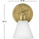Arti 1 Light 7 inch Heritage Brass Vanity Light Wall Light
