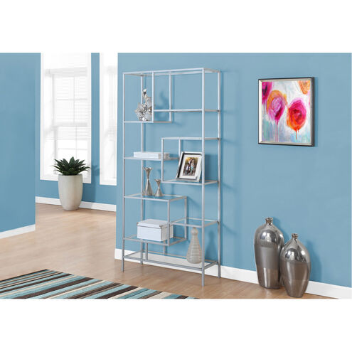 Shaler Silver and Clear Bookcase