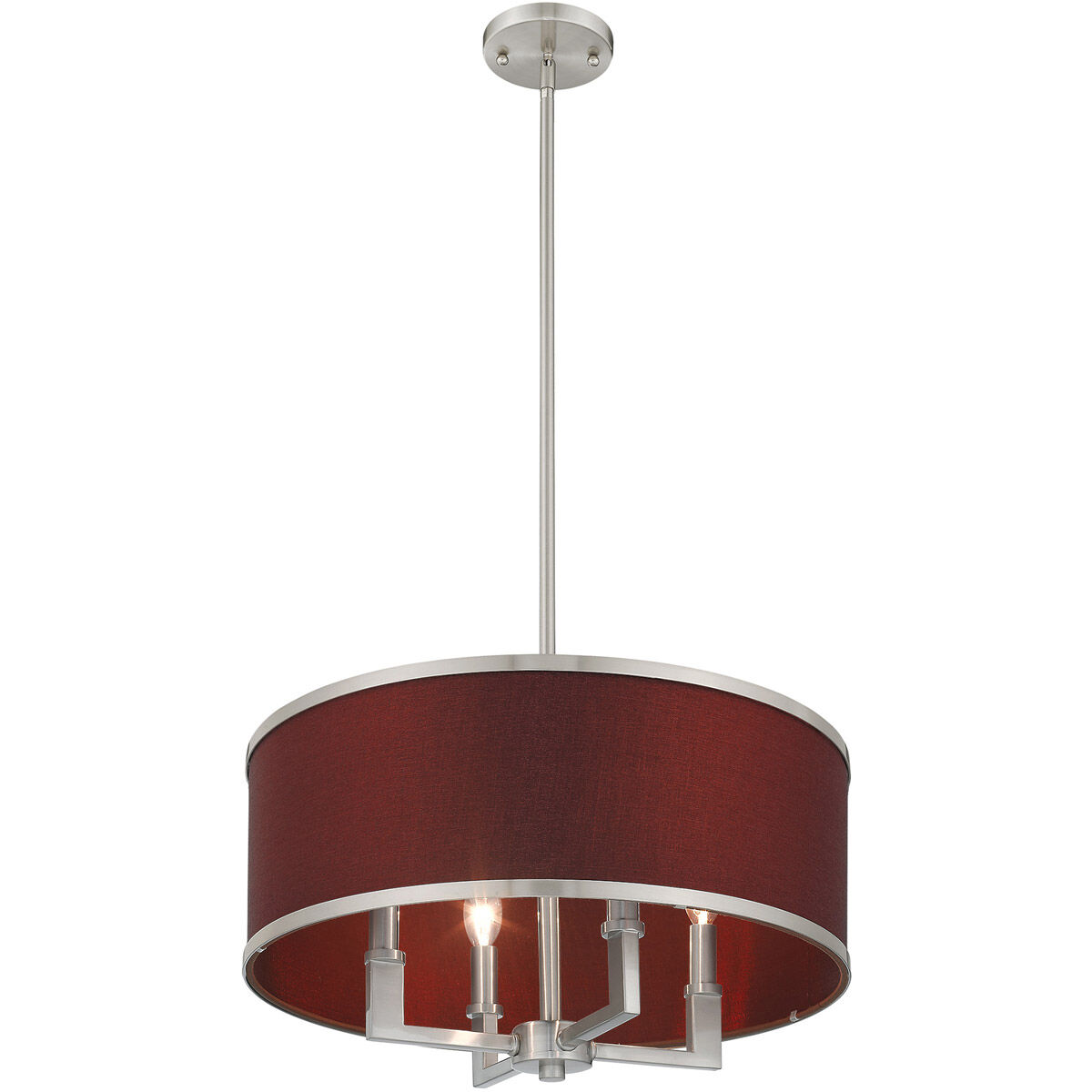 Park Ridge 4 Light 18 inch Brushed Nickel Pendant Chandelier Ceiling Light