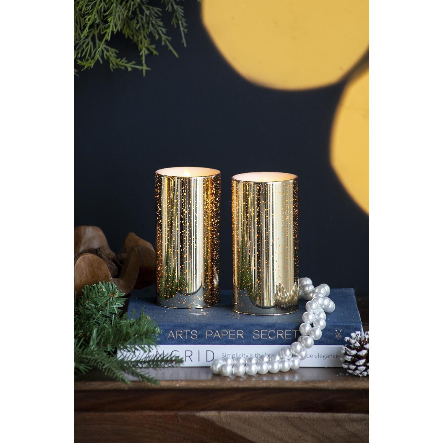 Speckled 6 X 3 inch LED Candle