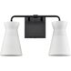 Brookville 2 Light 15 inch Matte Black Vanity Light Wall Light