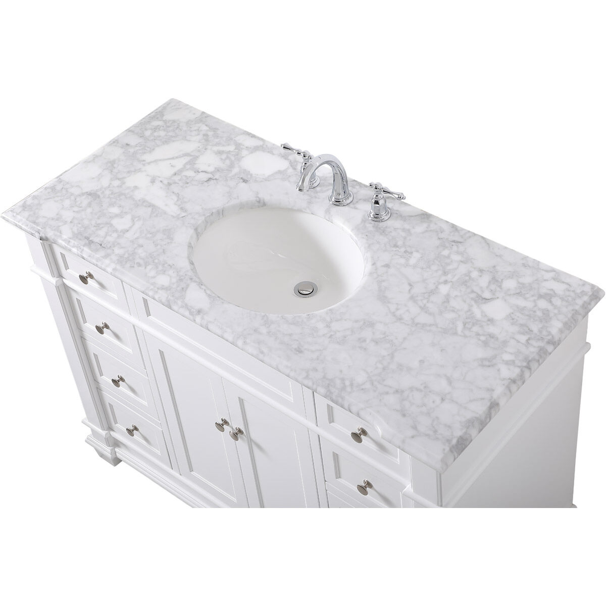 Wesley 48 X 22 X 35 inch White Vanity Sink Set
