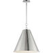 Veritas 1 Light 18 inch Satin Nickel Single Pendant Ceiling Light