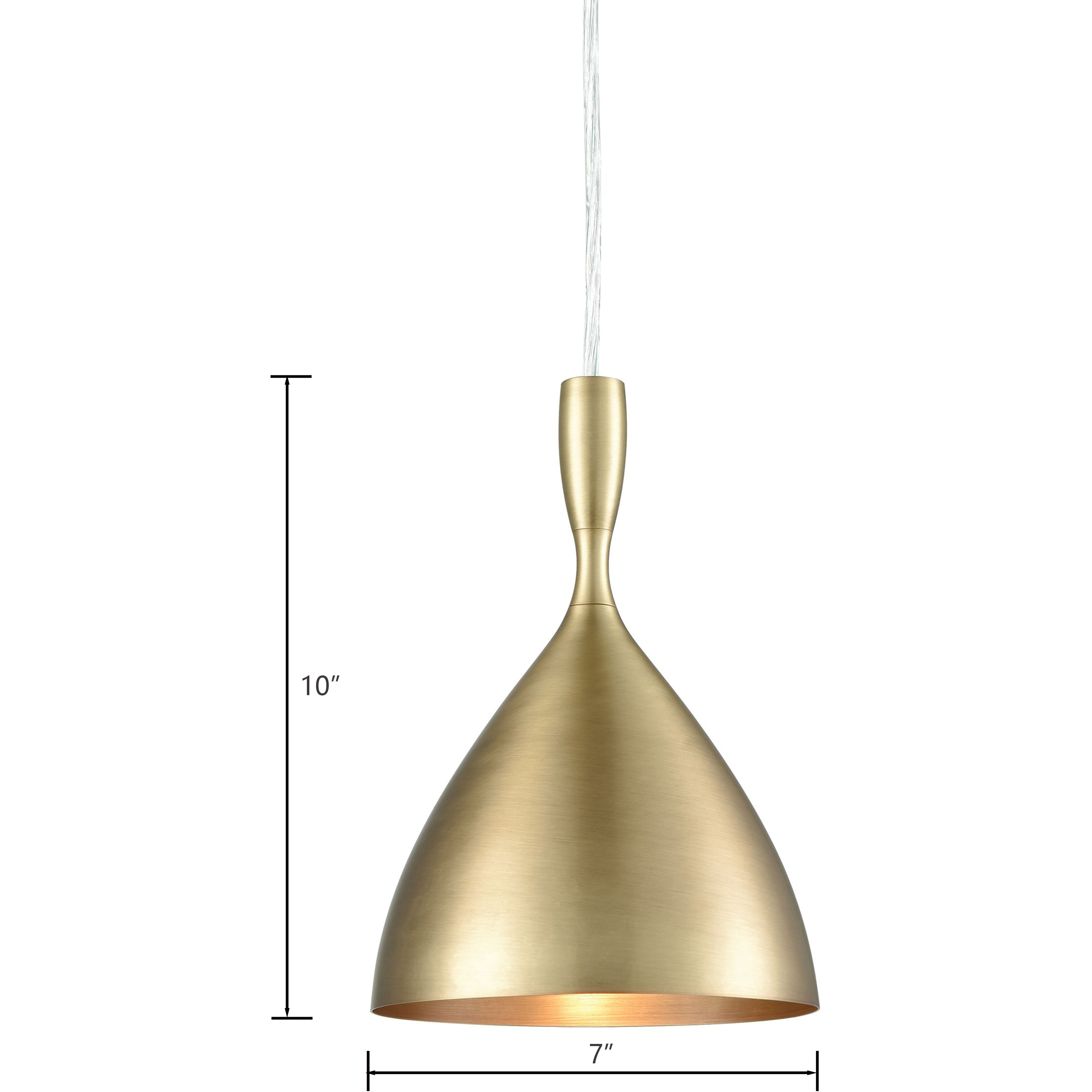Spun Aluminum 1 Light 7 inch French Brass Mini Pendant Ceiling Light