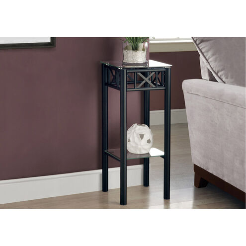 Downingtown Black and Clear Accent Table or Plant Stand
