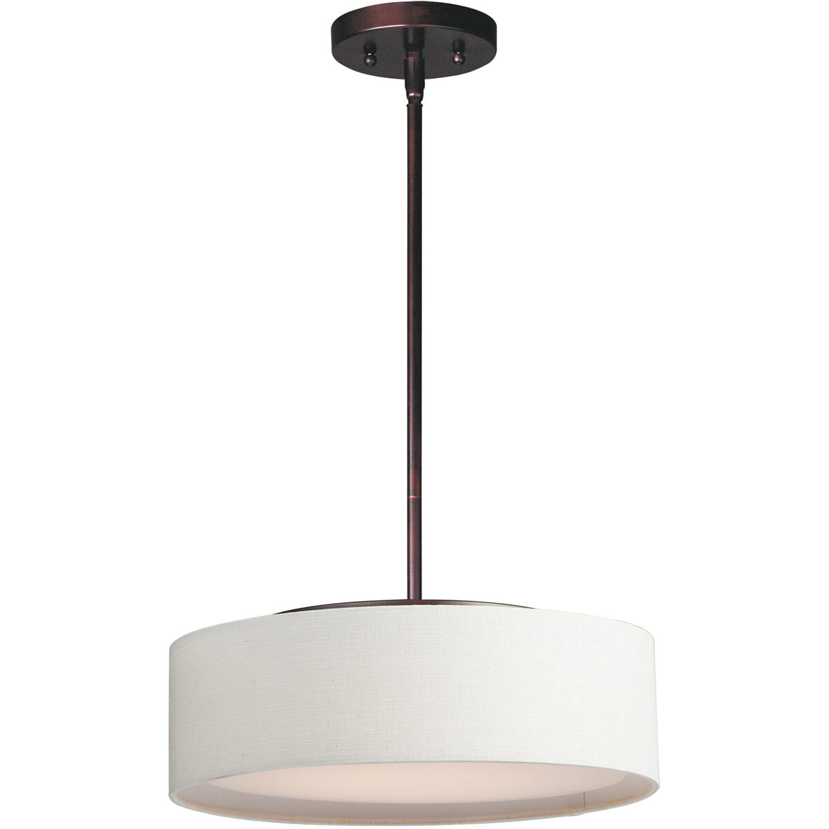 Prime LED 16 inch Oil Rubbed Bronze Single Pendant Ceiling Light in Oatmeal Linen