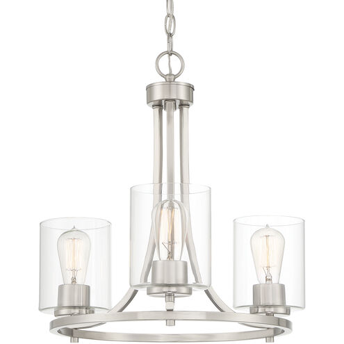 Liam 3 Light 20 inch Satin Platinum Chandelier Ceiling Light