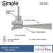 Simple 44 inch Silver Outdoor Ceiling Fan