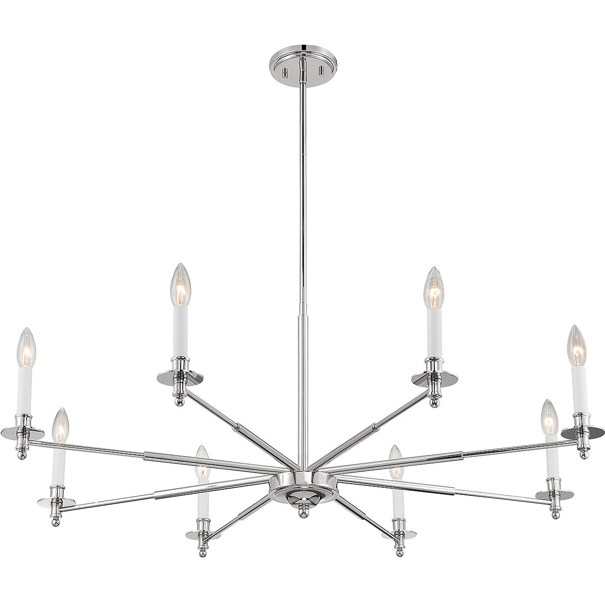 Jasmine 8 Light 42 inch Polished Nickel Chandelier Ceiling Light, Essentials
