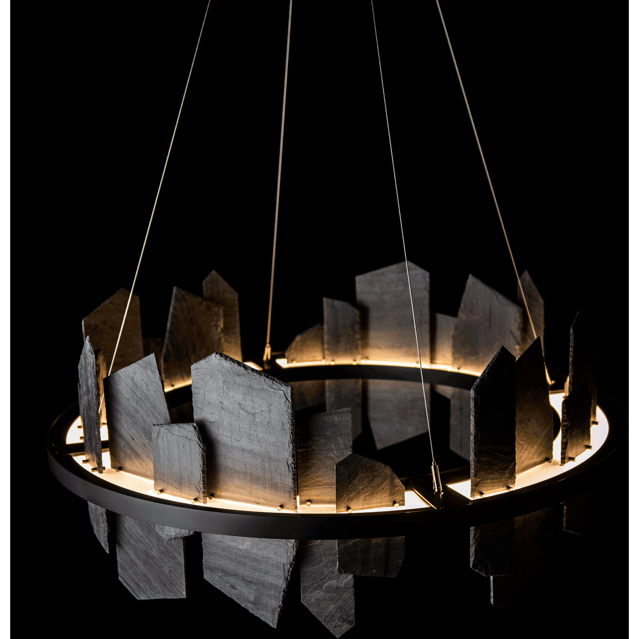 Ardesia LED 38 inch Black Pendant Ceiling Light, Circular