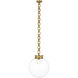 Marie Flanigan Bellamy LED 16 inch Soft Brass Statement Chain Globe Chandelier Ceiling Light in Clear Glass