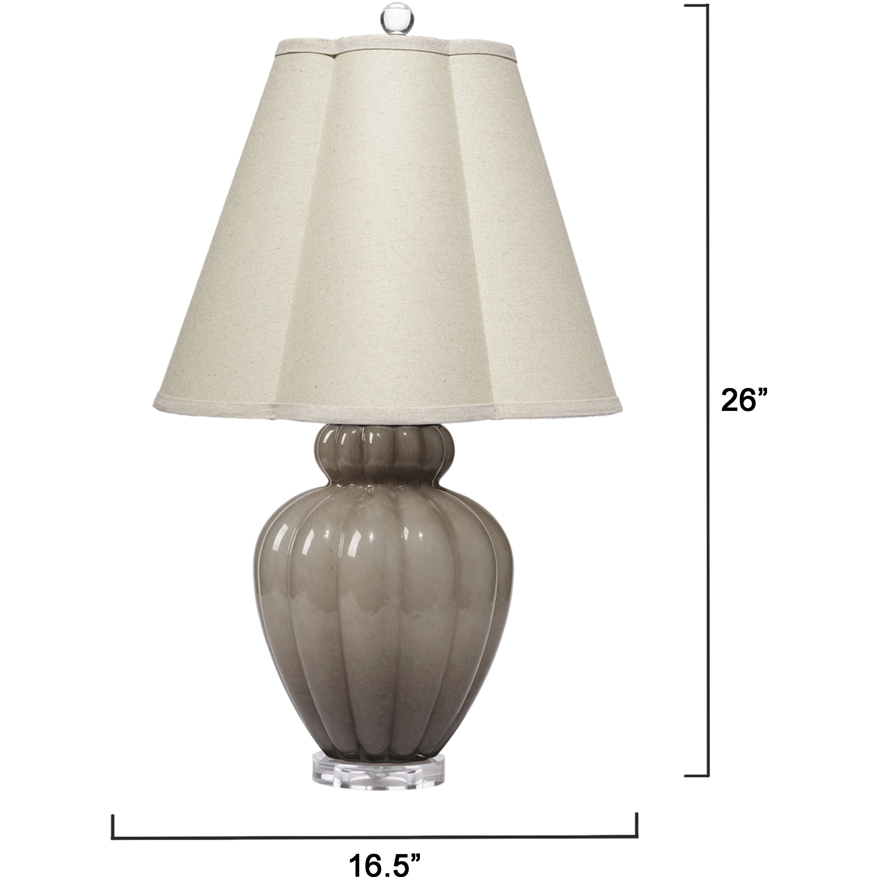 Agnes 26 inch 150 watt Blown Glass Taupe Table Lamp Portable Light