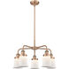 Canton 5 Light 23.25 inch Antique Copper Chandelier Ceiling Light in Matte White Glass