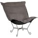 Puff Titanium Frame with Bella Pewter Scroll Chair with Cover