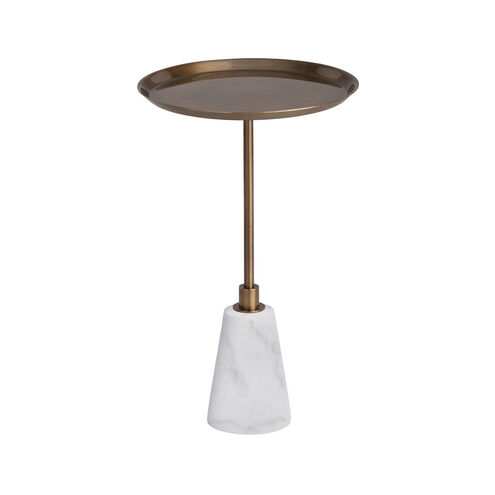 Celeste Side Table in Vintage Brass/White Marble