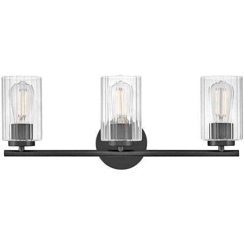 Leta 3 Light 22.75 inch Black Bath Light Wall Light