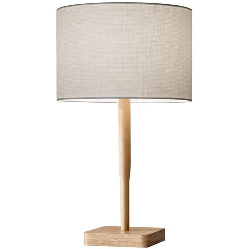 Ellis 60.00 watt Natural Table Lamp Portable Light in White Textured Linen