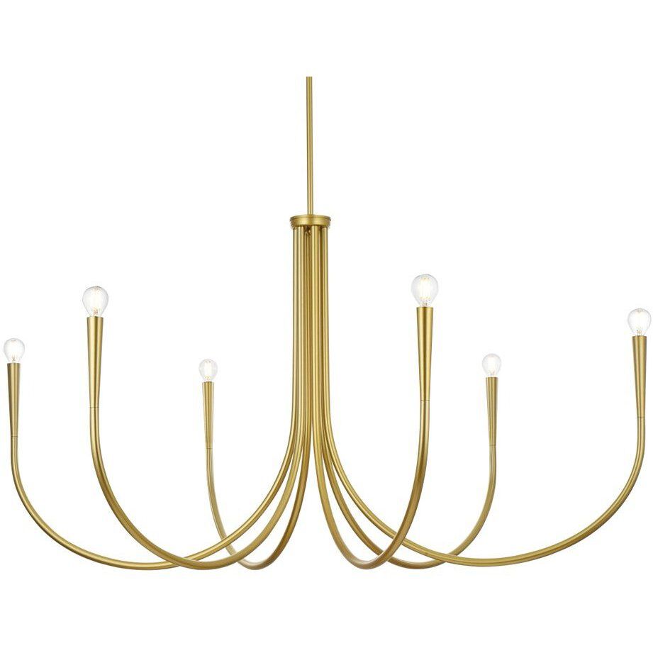 Layne 6 Light 50 inch Brass Chandelier Ceiling Light